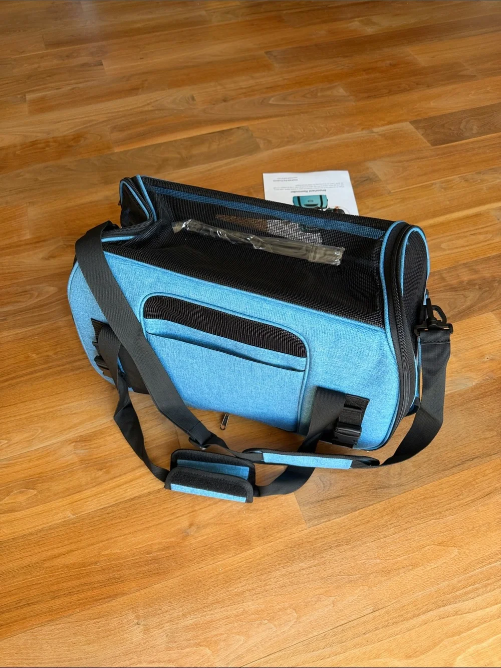 Teal Soft-Sided Cat Carrier with Mesh Venting